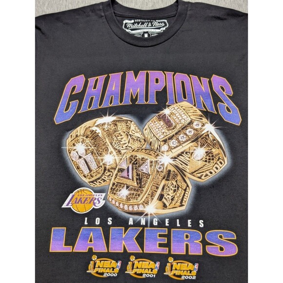 NEW Mitchell Ness Los Angeles Lakers Hardwood Classics Tee Champions Size Medium - Picture 3 of 8